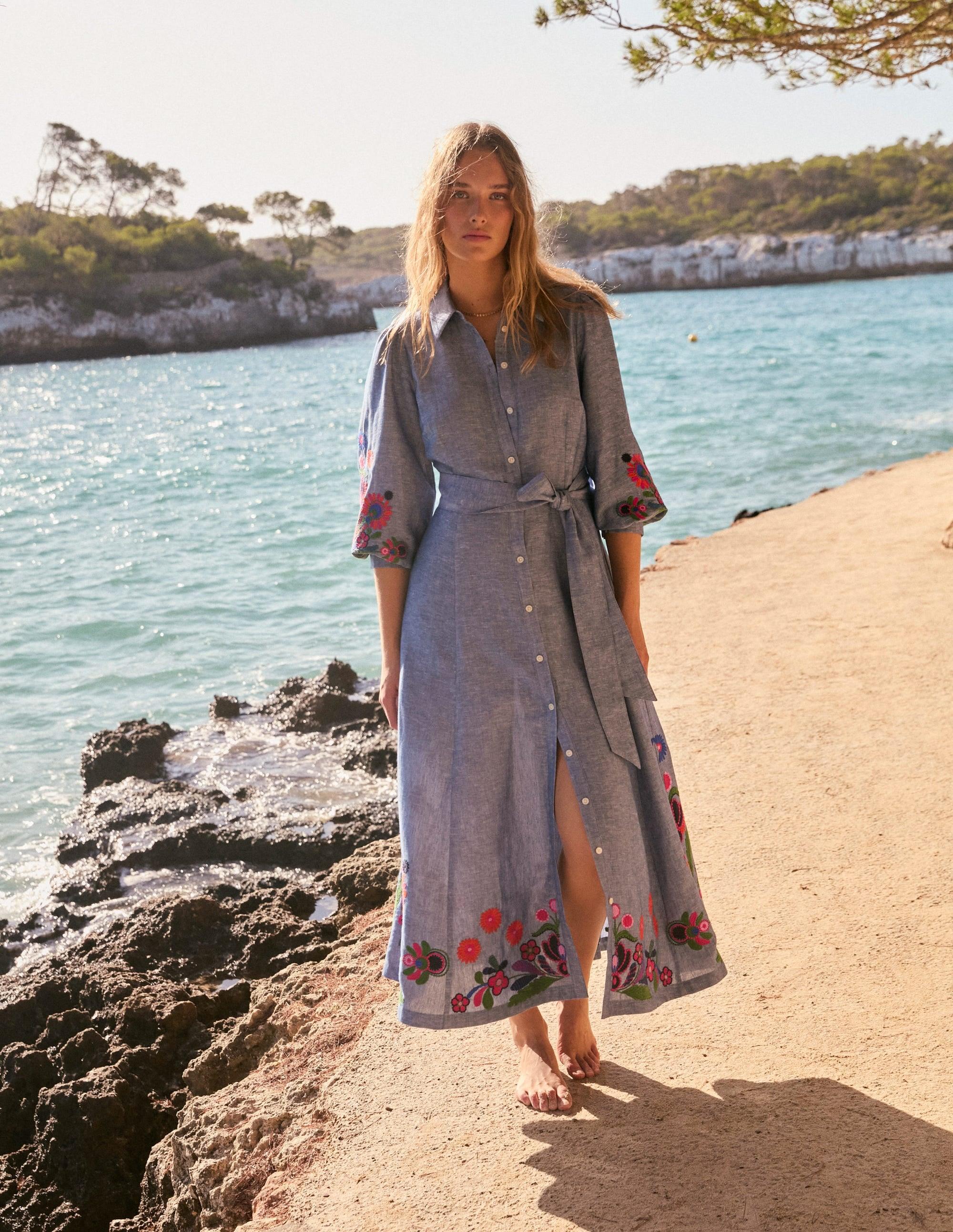 boden linen shirt dress Boden Women's Belinda Linen Shirt Dress in Pink