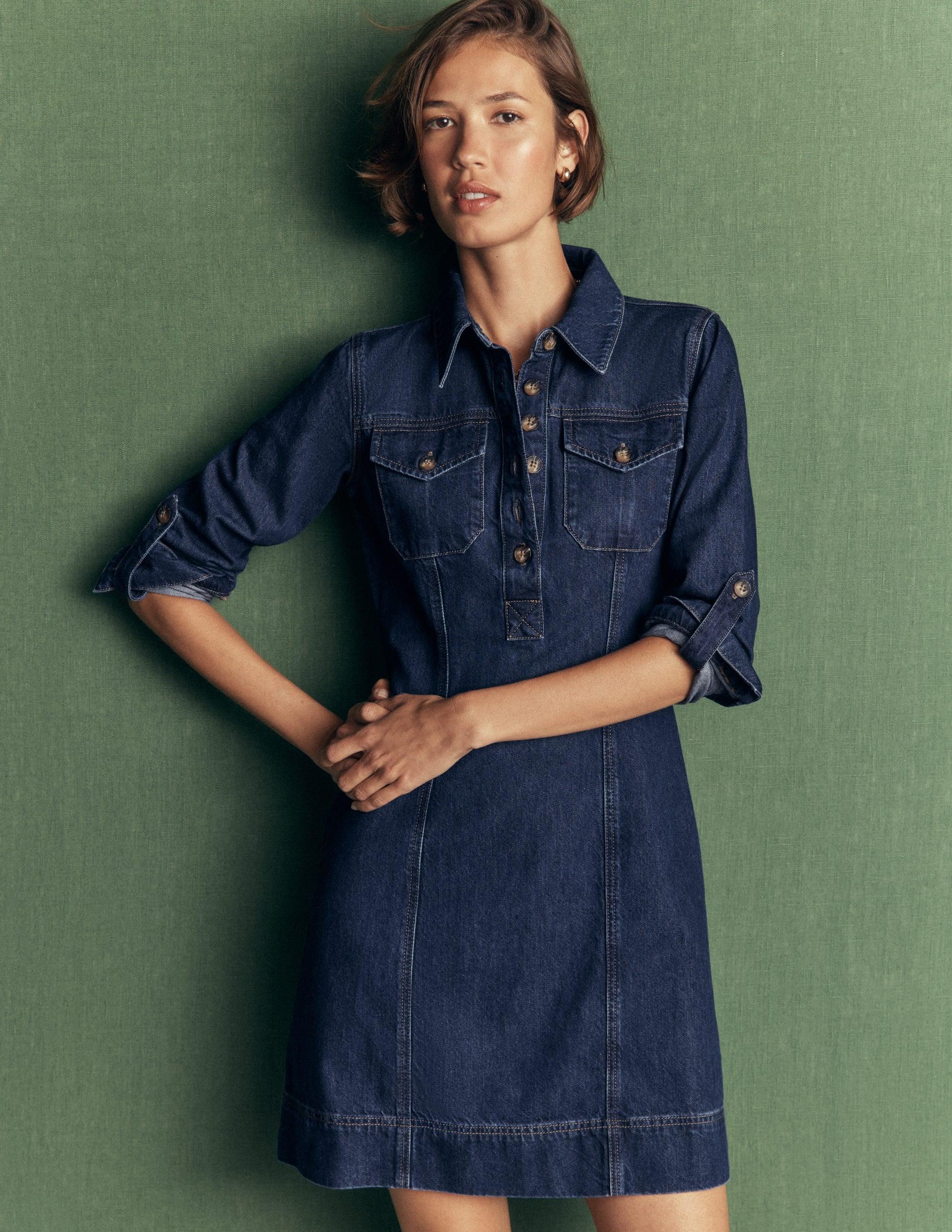 boden denim shirt dress Boden Laura Denim Shirt Dress