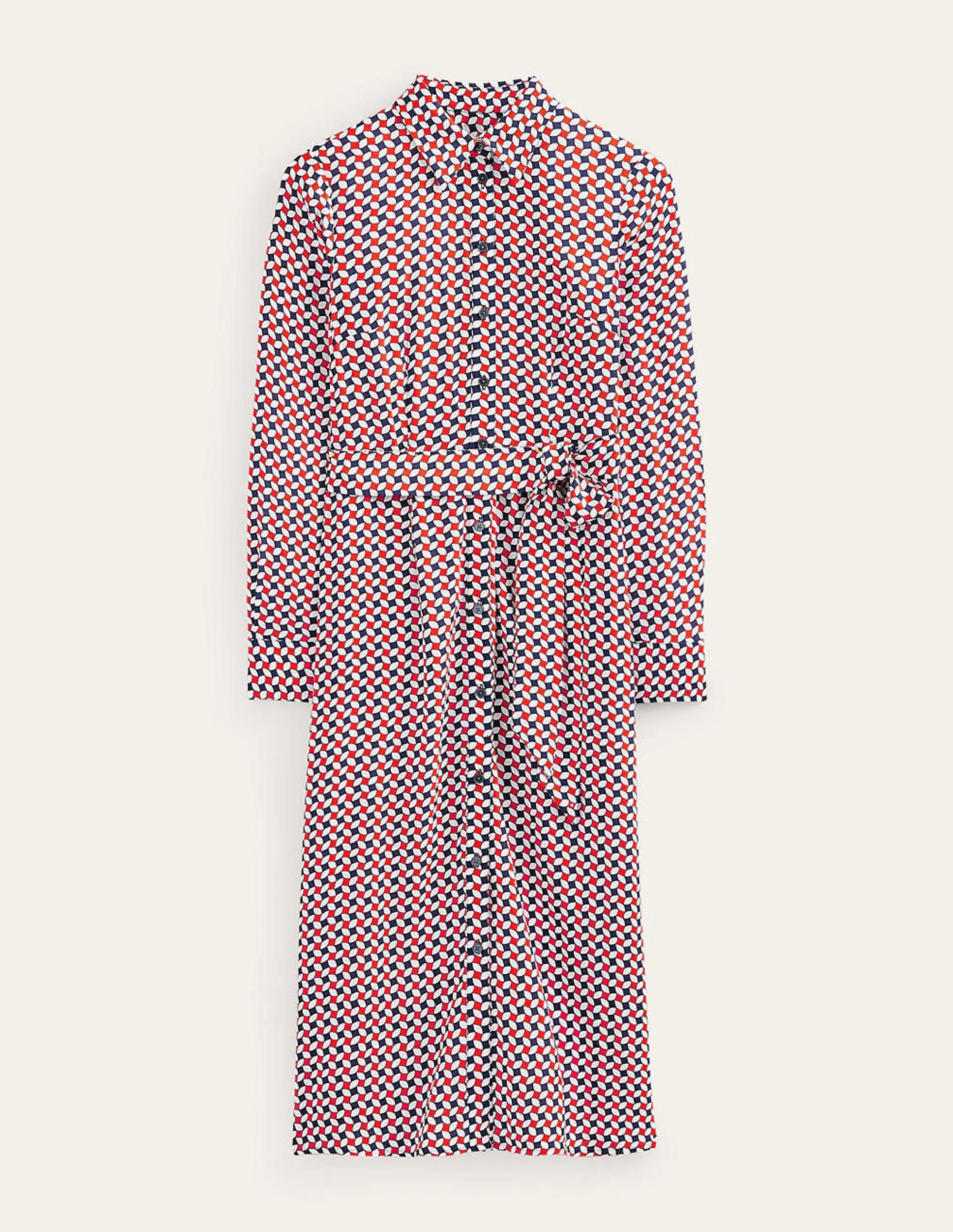 Boden Satin Midi Shirt Dress at John Lewis & Partners