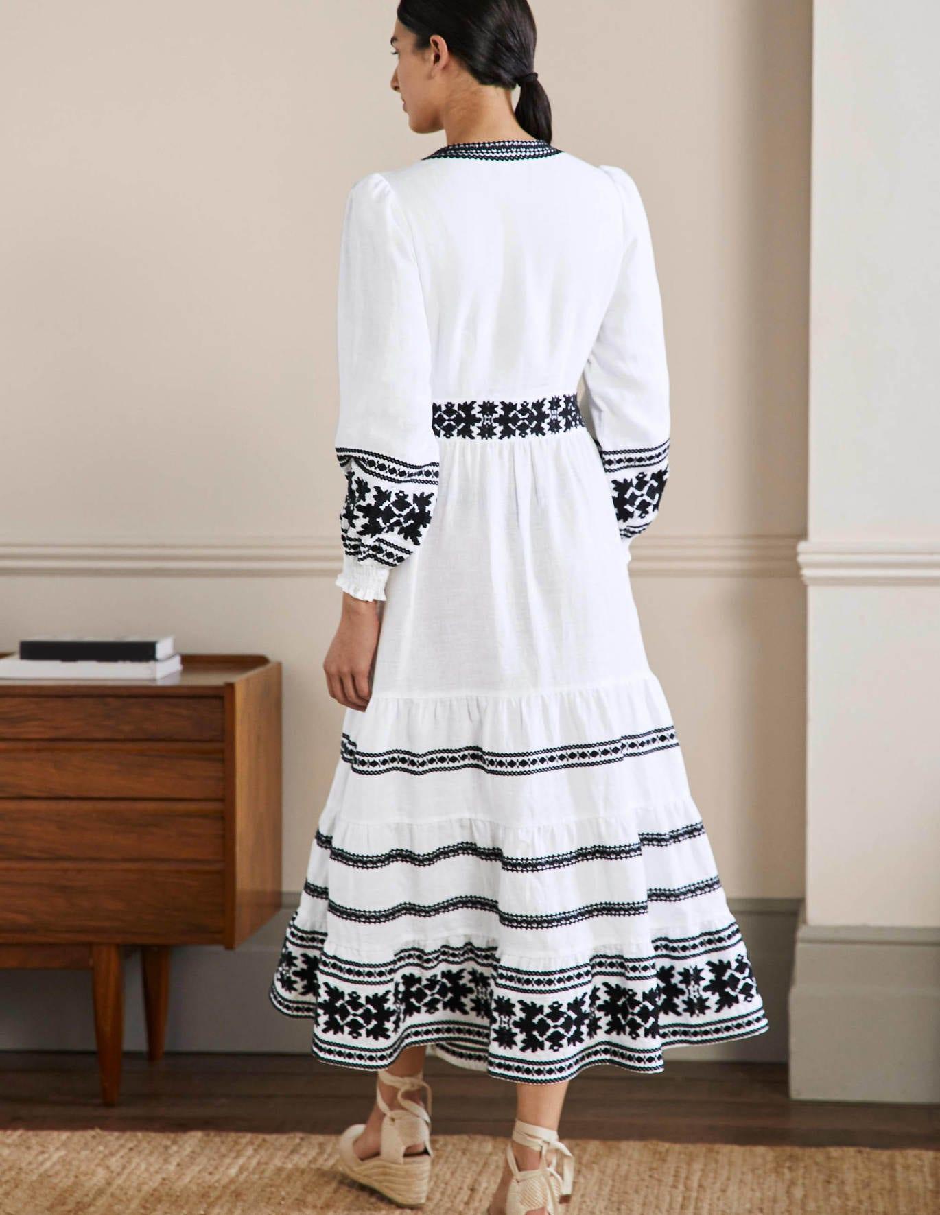 Boden Nadia Embroidered Maxi Dress in White | Lyst