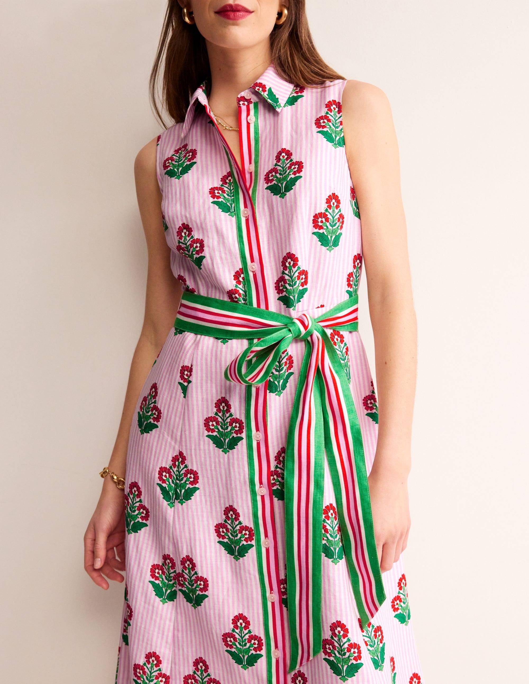 Boden Kate Linen Midi Shirt Dressgrenadine, Floret Stem in Pink | Lyst UK Boden Kate Linen Midi Shirt Dressgrenadine, Floret Stem in Pink | Lyst UK