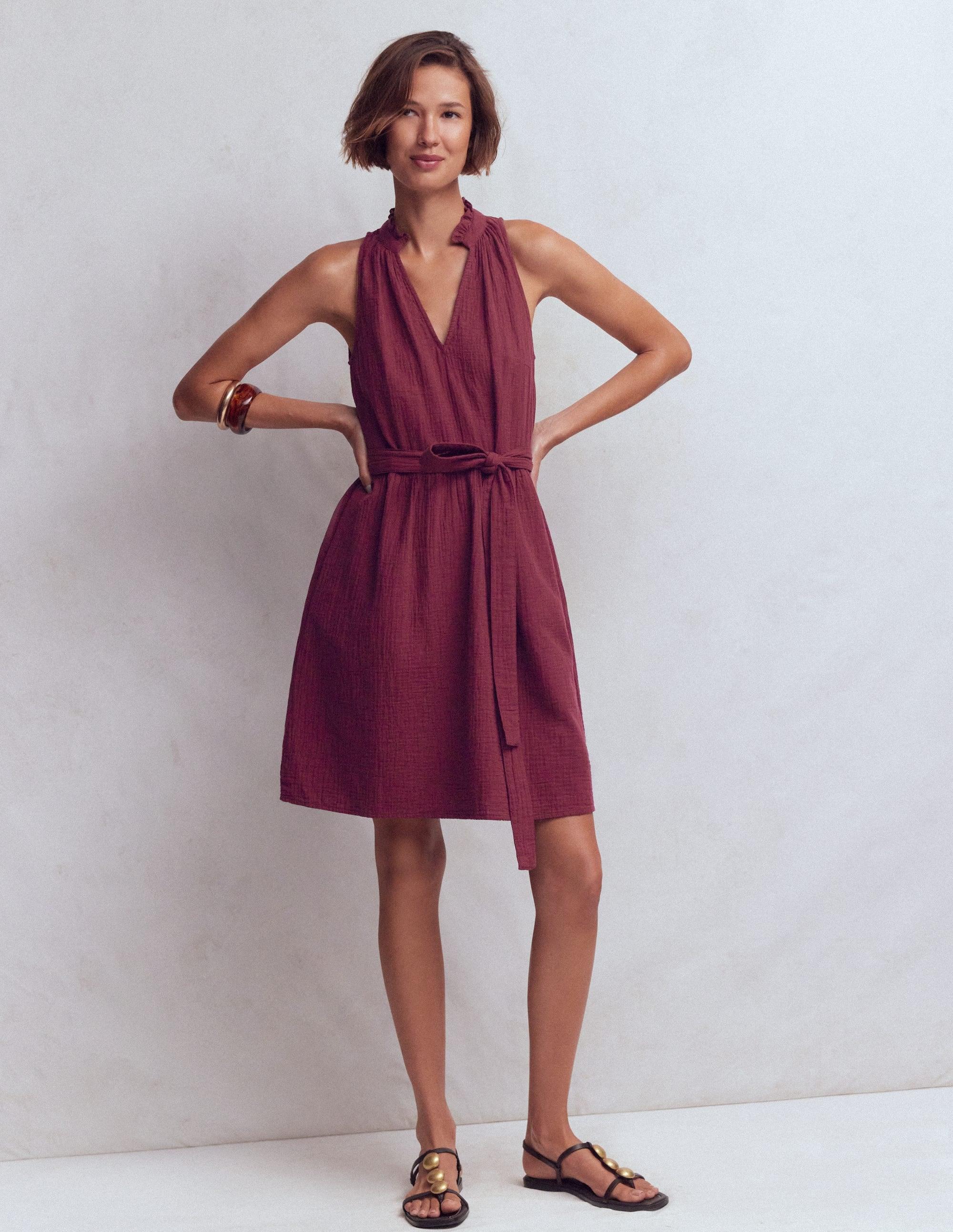 boden eve double cloth short dress Boden Viv Double Cloth Short Dress in Purple
