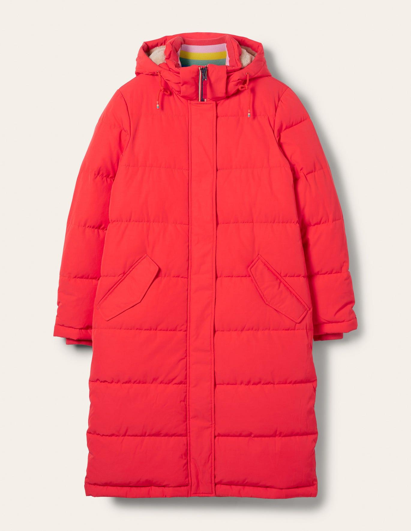 Boden Skye Puffer Coat Bright Coral in Red | Lyst