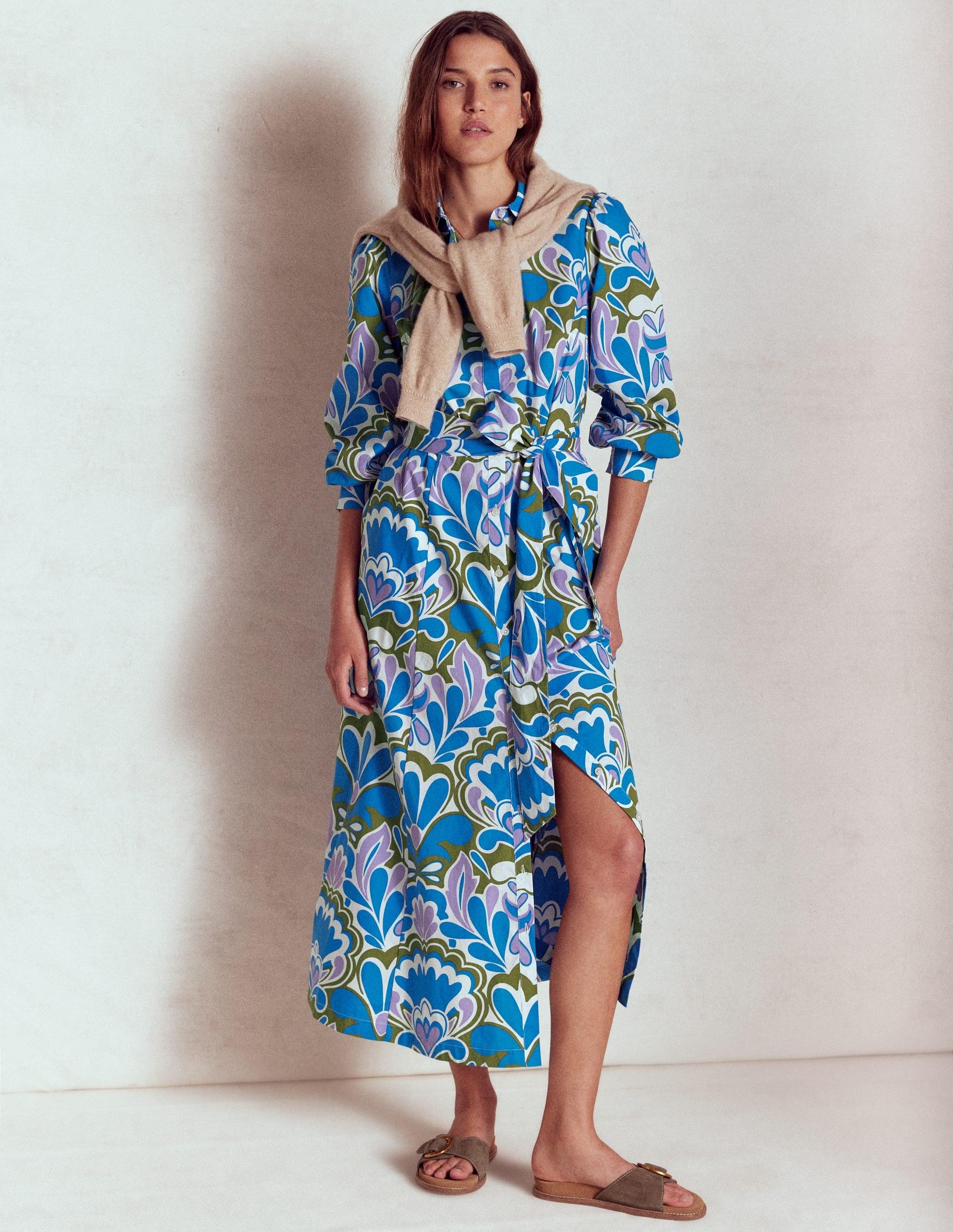 Boden Clara Cotton Shirt Dress in Blue | Lyst UK