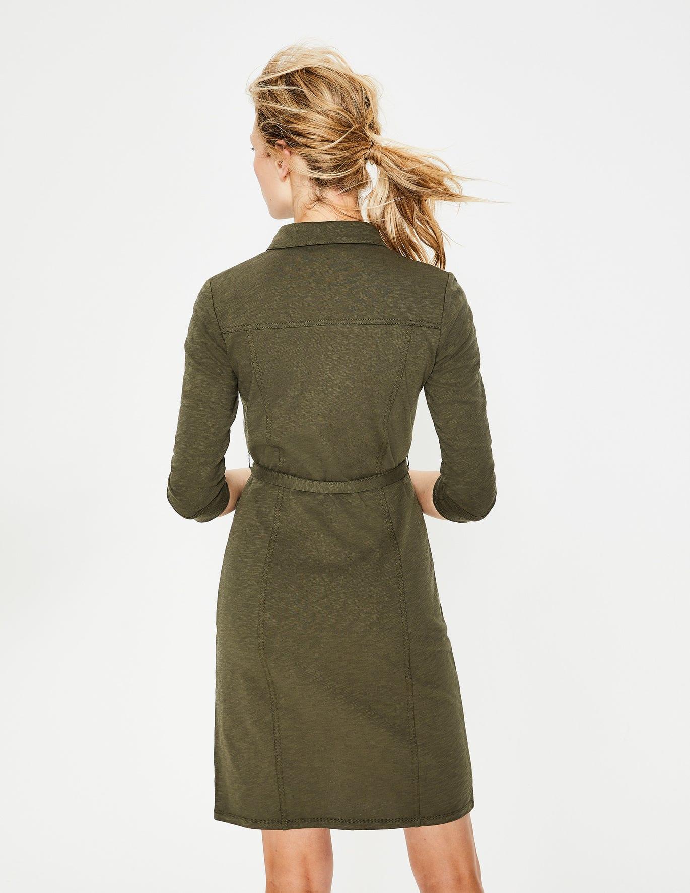 Boden Cotton Tara Jersey Shirt Dress Classic Khaki in Green - Lyst