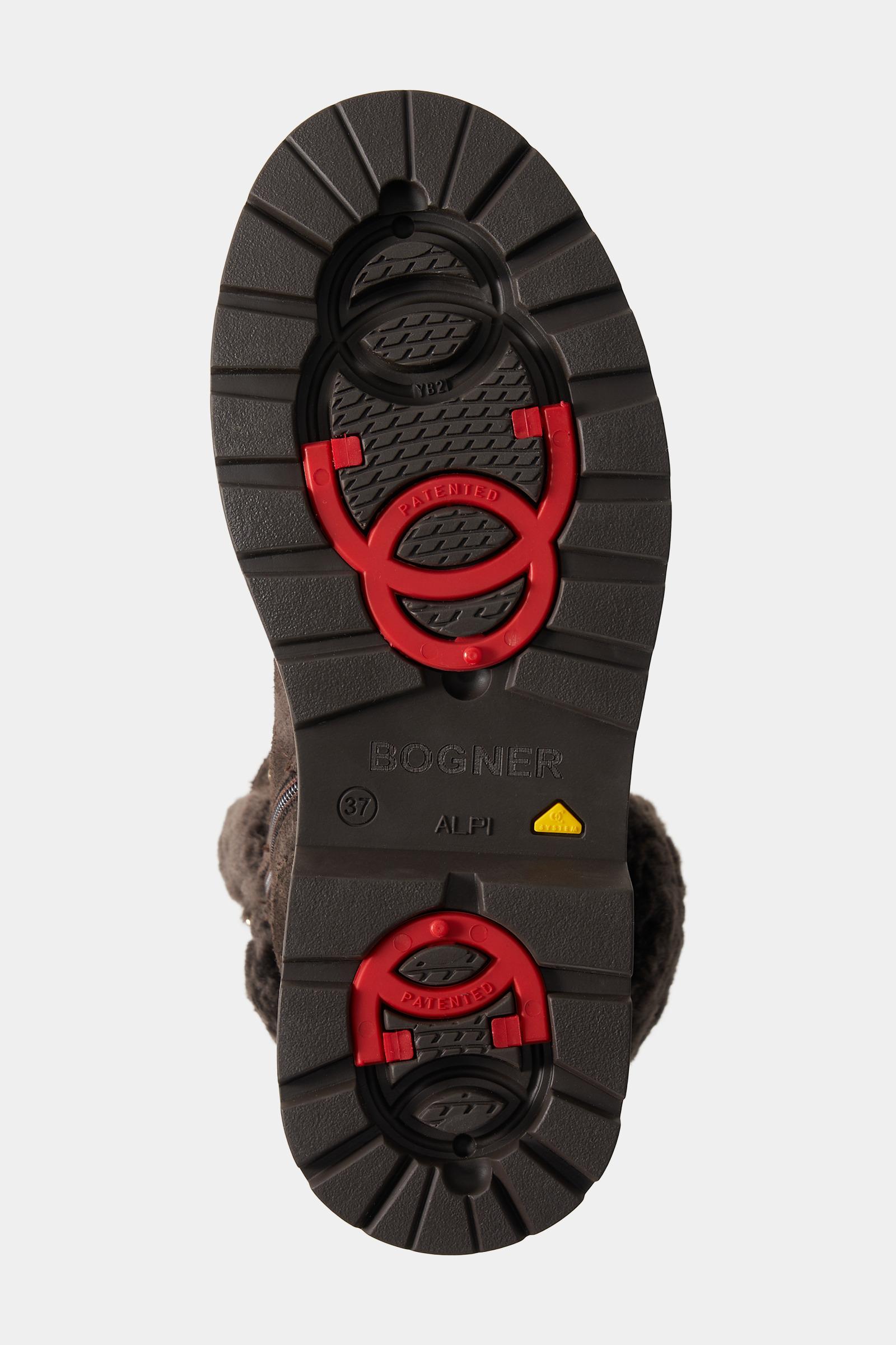 [Bogner] サンモリッツ スパイク付き アンクルブーツ BOGNER St. Moritz buckled shearling-lined textured-leather