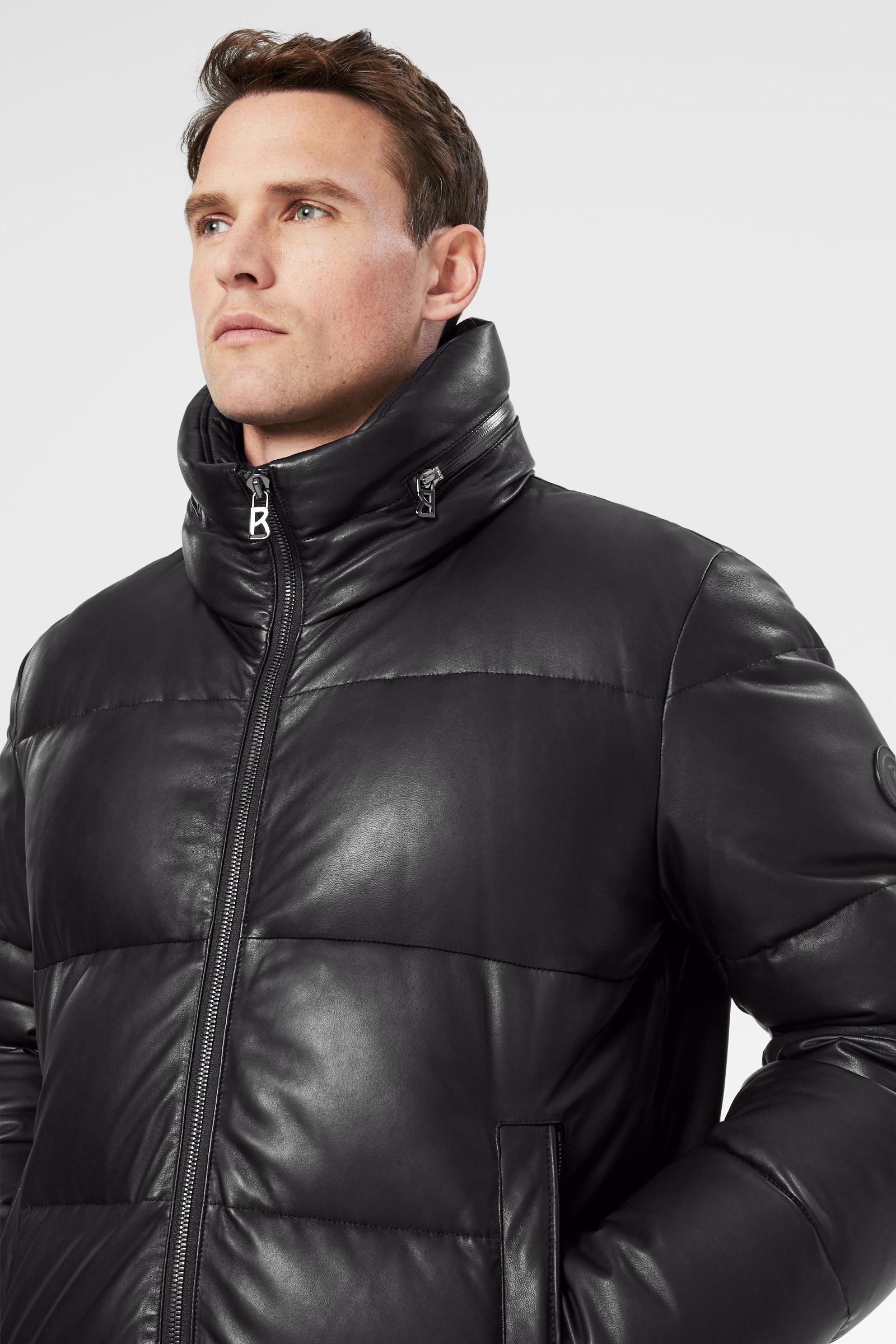 Bogner Mar Down Leather Jacket In Black for Men | Lyst