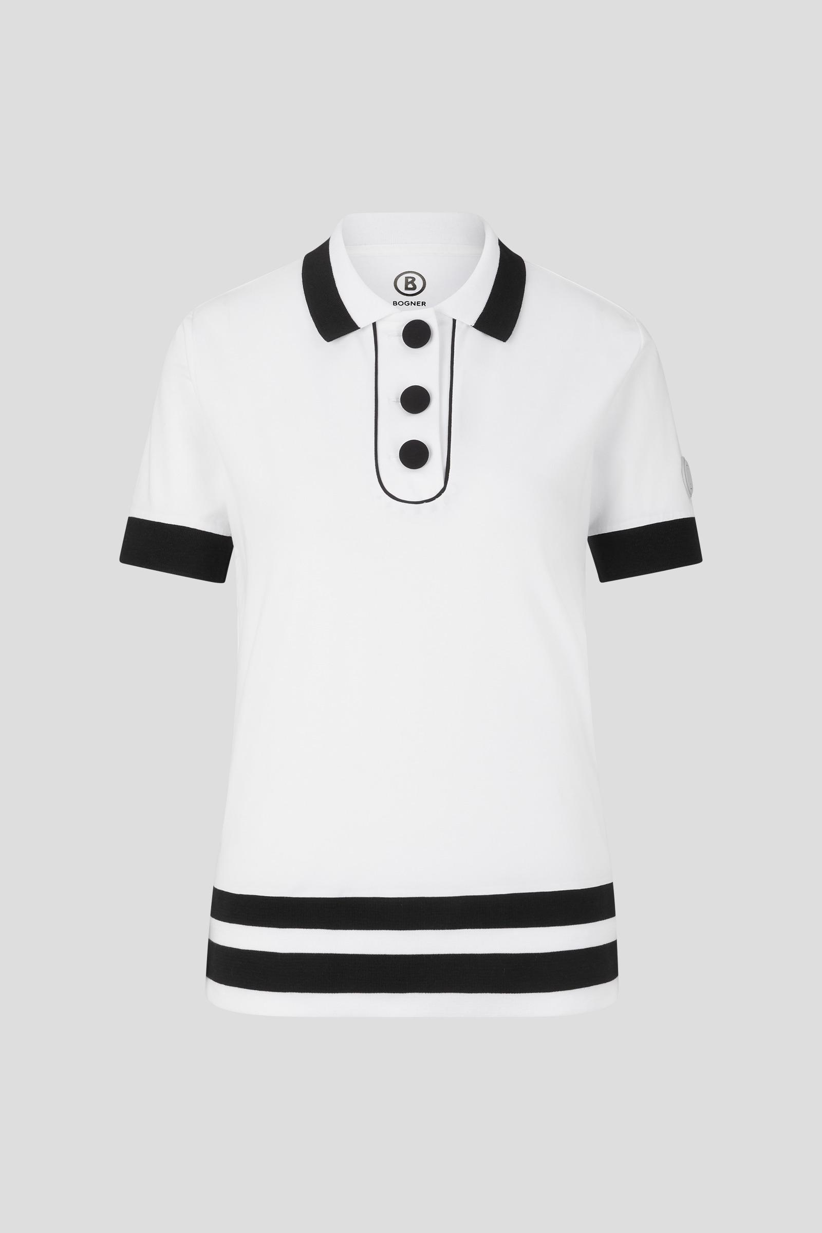 Bogner Cotton Freda Polo Shirt in White/Black (White) | Lyst