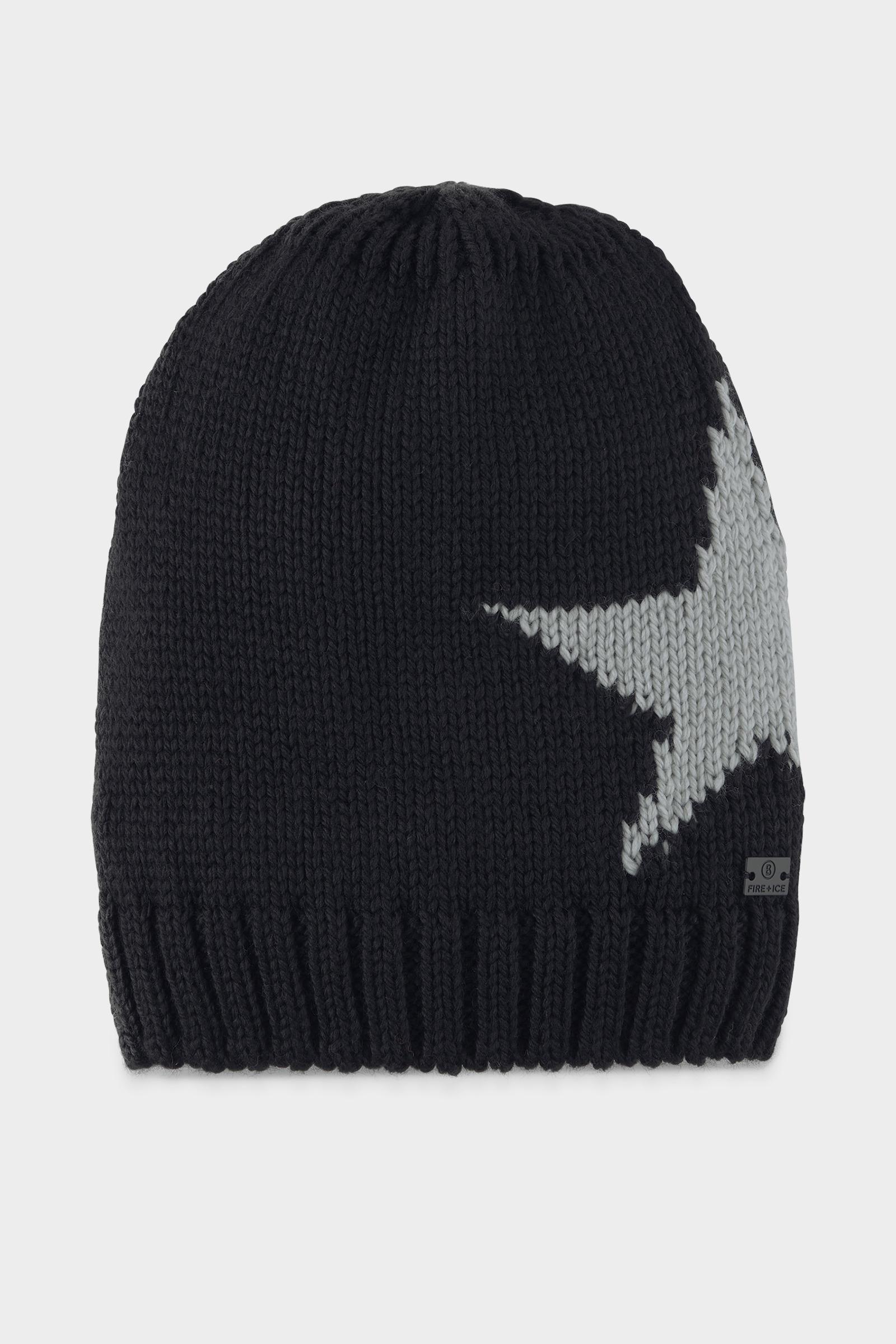 Bogner Wool Stars Knitted Hat In Black - Lyst