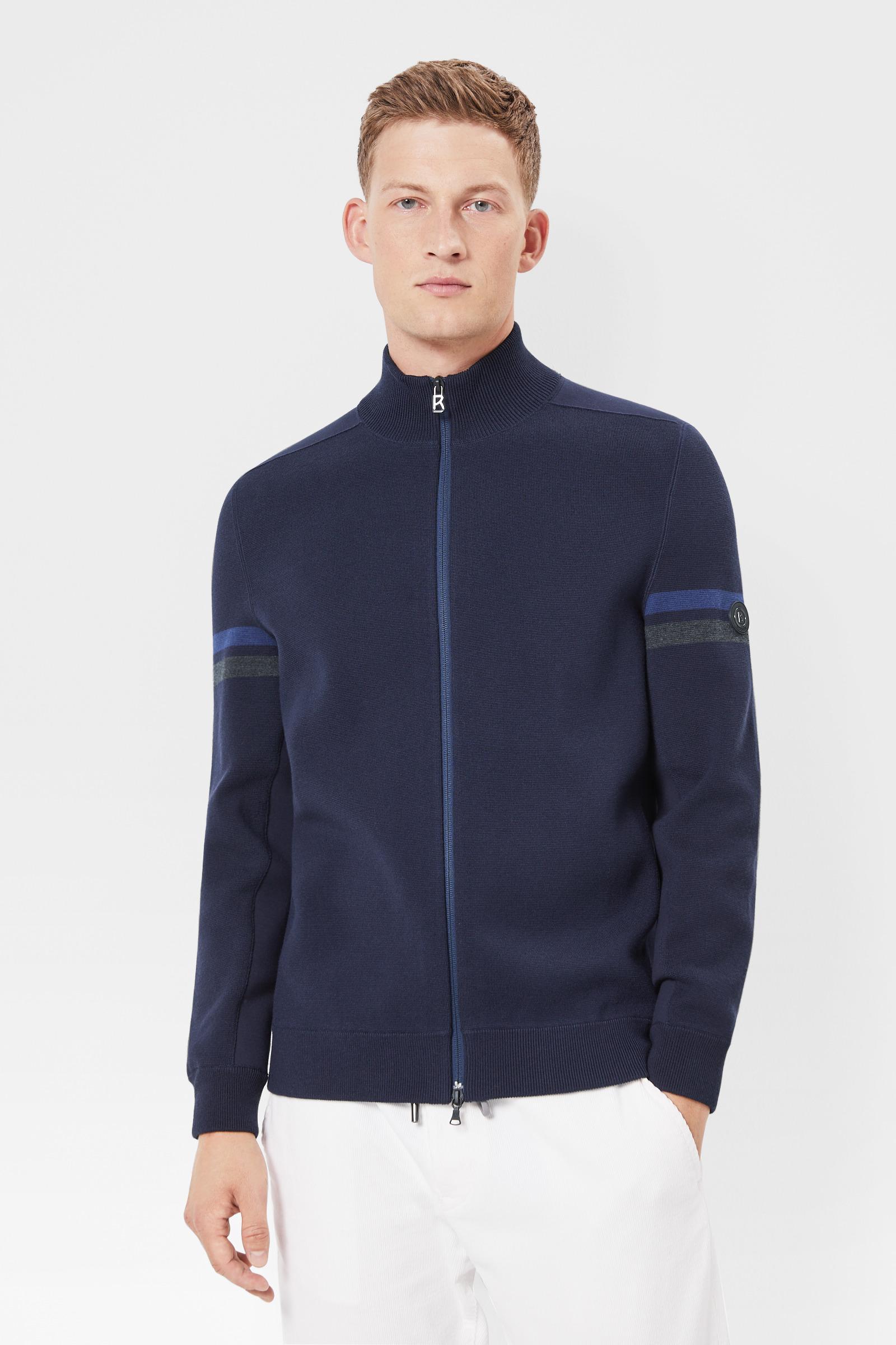 Bogner Wool Perth Knit Jacket In Navy Blue for Men - Lyst