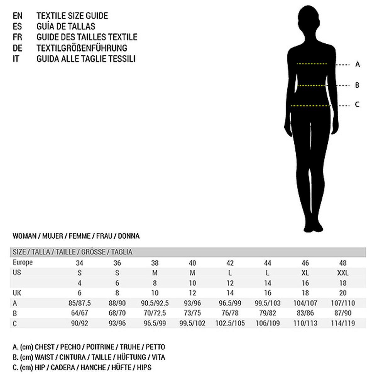 Reebok jacket 2024 size chart