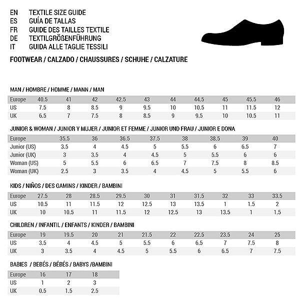 Fila sport best sale size chart