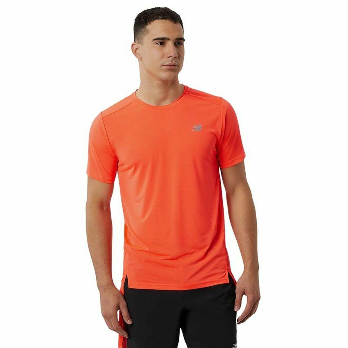 New Balance Men's Short Sleeve T-shirt Accelerate Orange in Red for Men ...