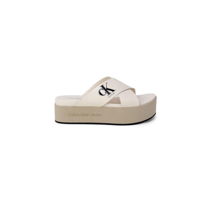 Calvin Klein Slippers in White | Lyst