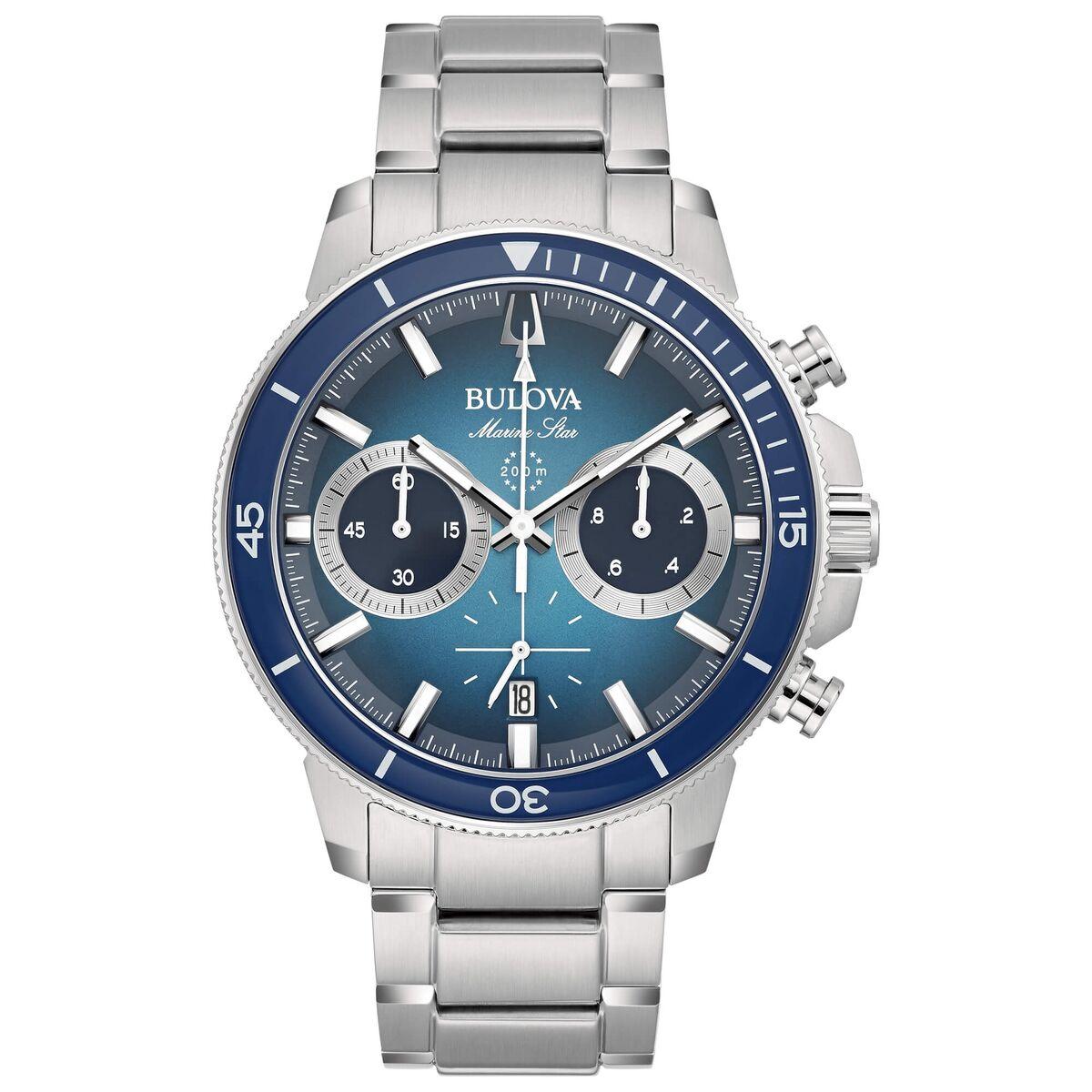 Bulova Men\'s Watch 96b380 Silver in Blue for Men | Lyst | Quarzuhren
