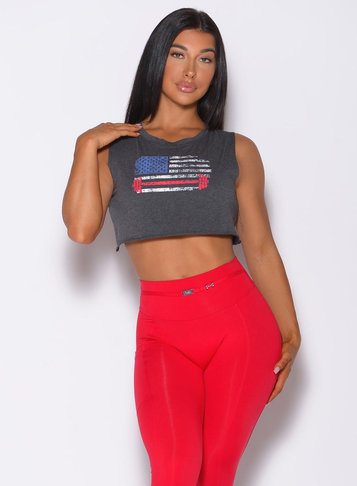 Bombshell Sportswear Usa Barbell Tank in Red Lyst