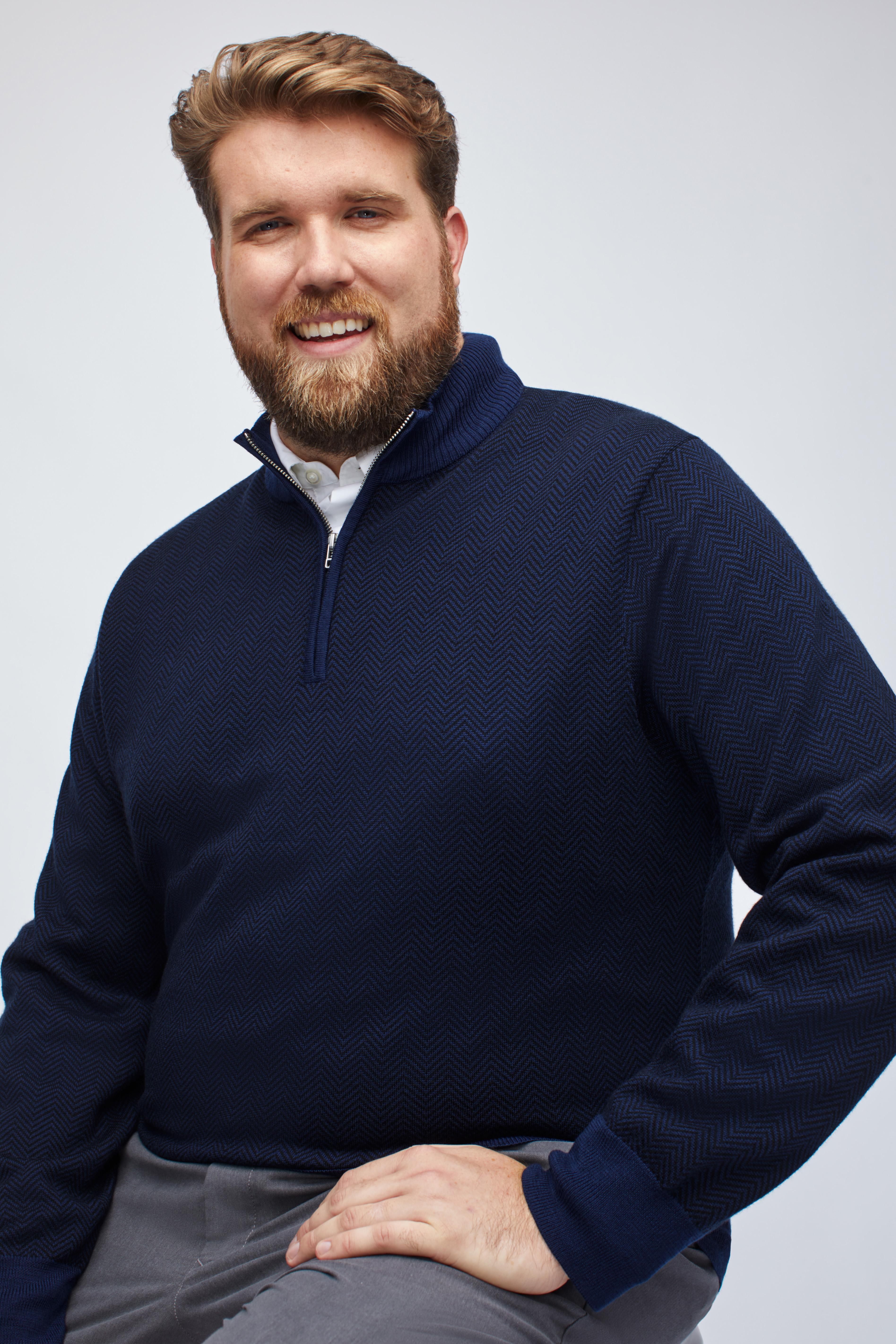 Bonobos Wool Merino Half-zip Sweater Extended Sizes in Blue for Men - Lyst