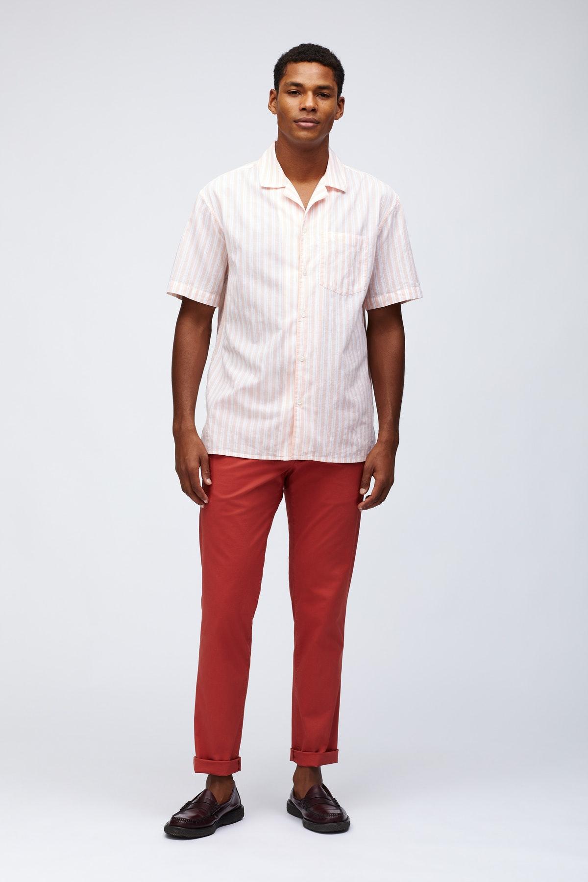 Bonobos Cotton Relaxed Fit Camp Collar Shirt in Pink for Men Lyst