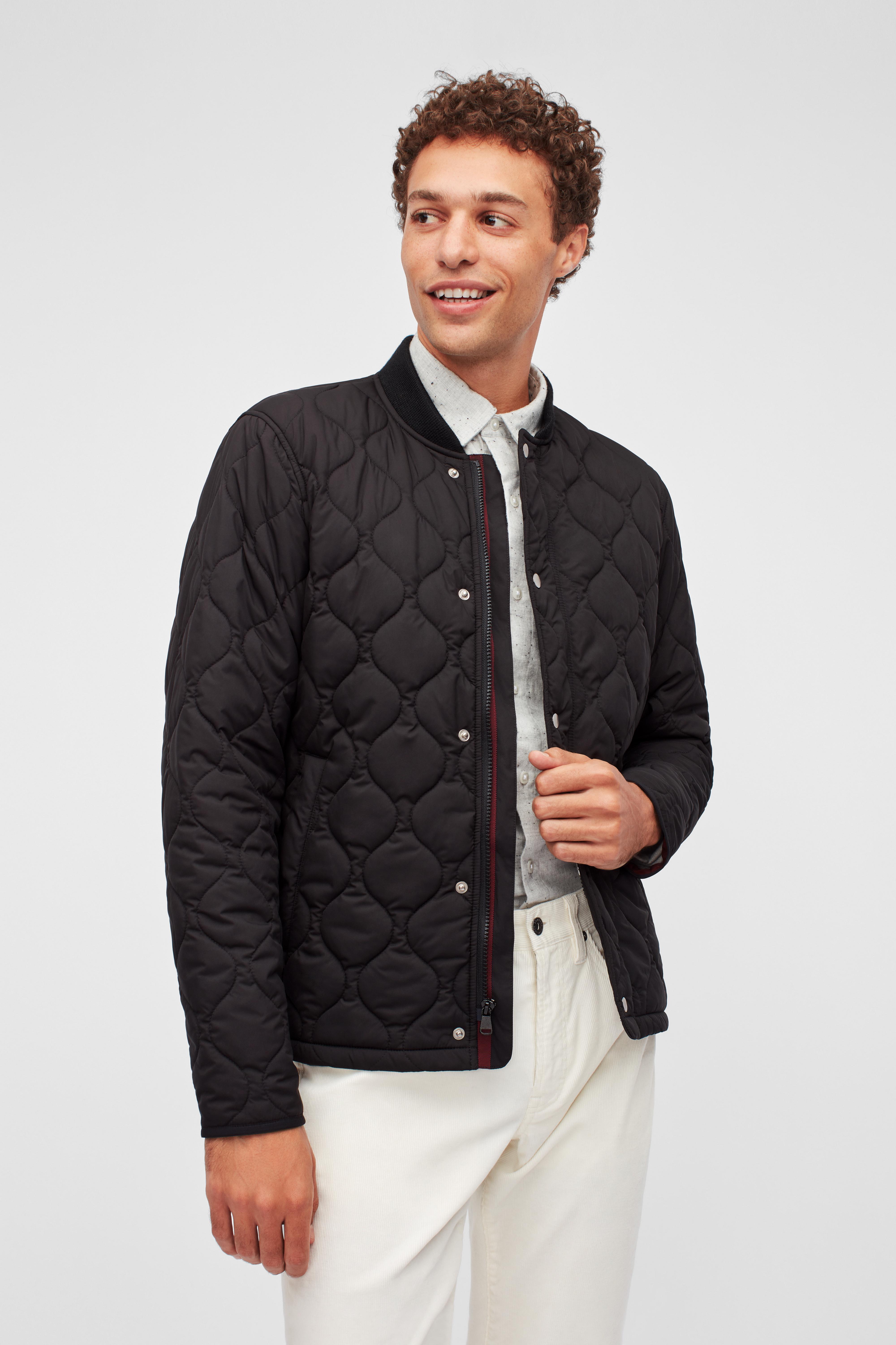 Bonobos Synthetic The Quilted Bomber in Black for Men - Lyst