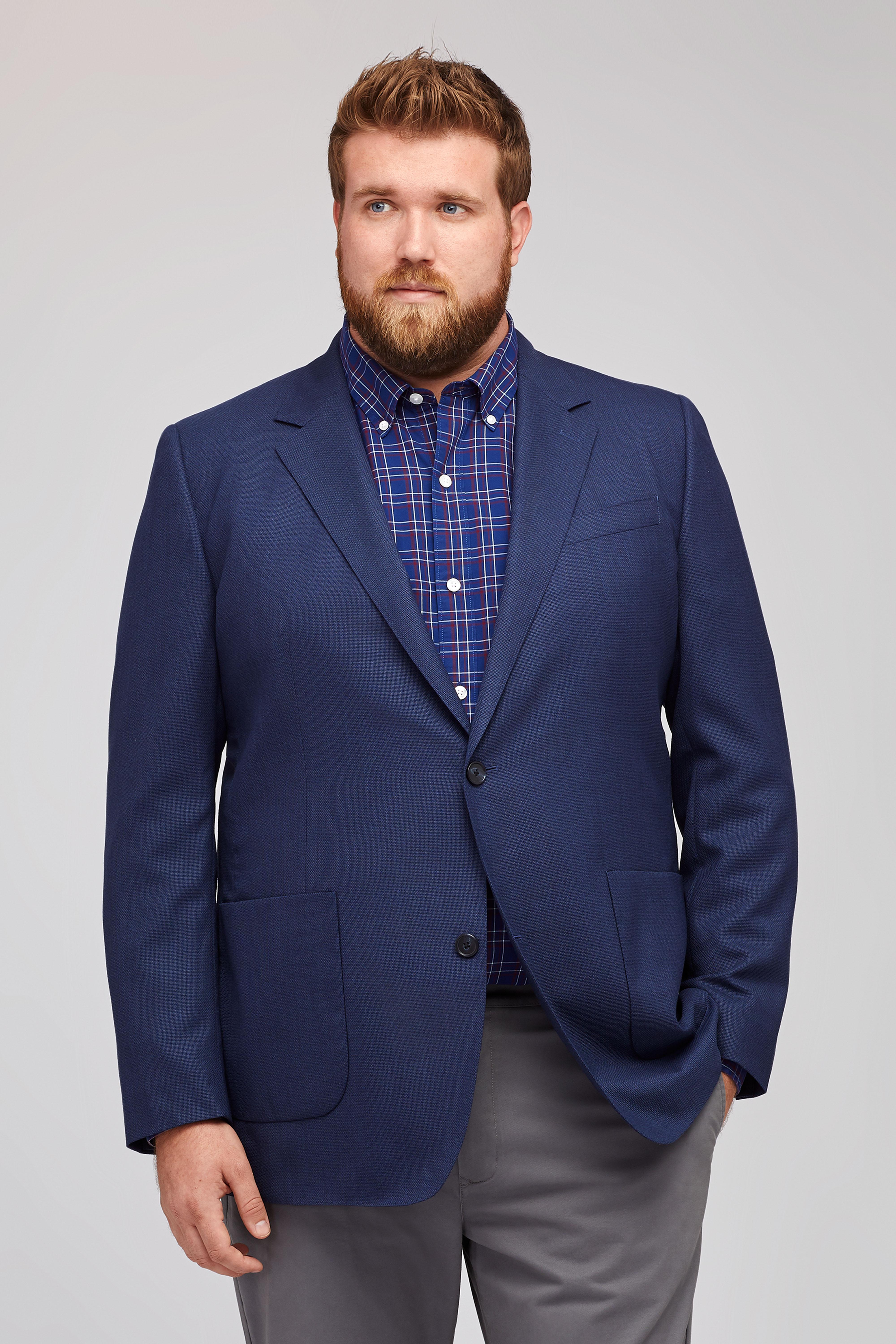 Bonobos Unconstructed Italian Wool Blazer Extended Sizes in Bright Navy ...