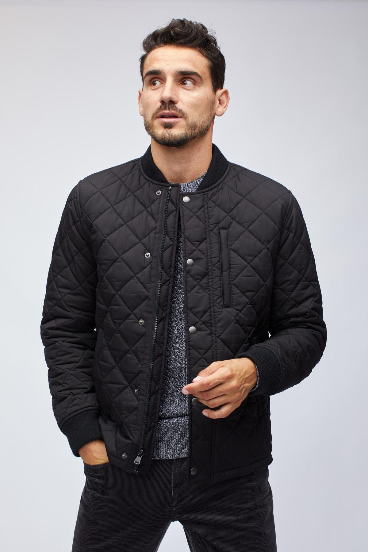 Bonobos Synthetic The Quilted Bomber in Black for Men - Lyst