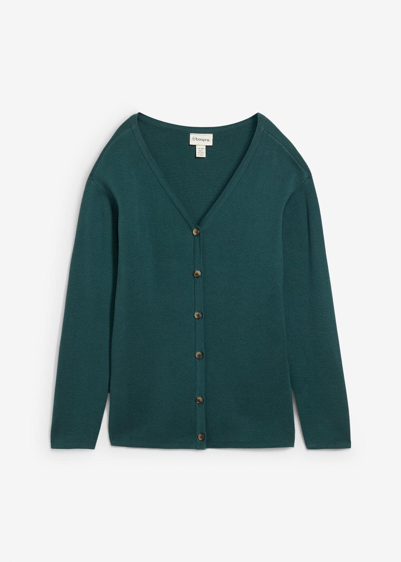 Cardigan A Coste Milano di bonprix in Verde Lyst