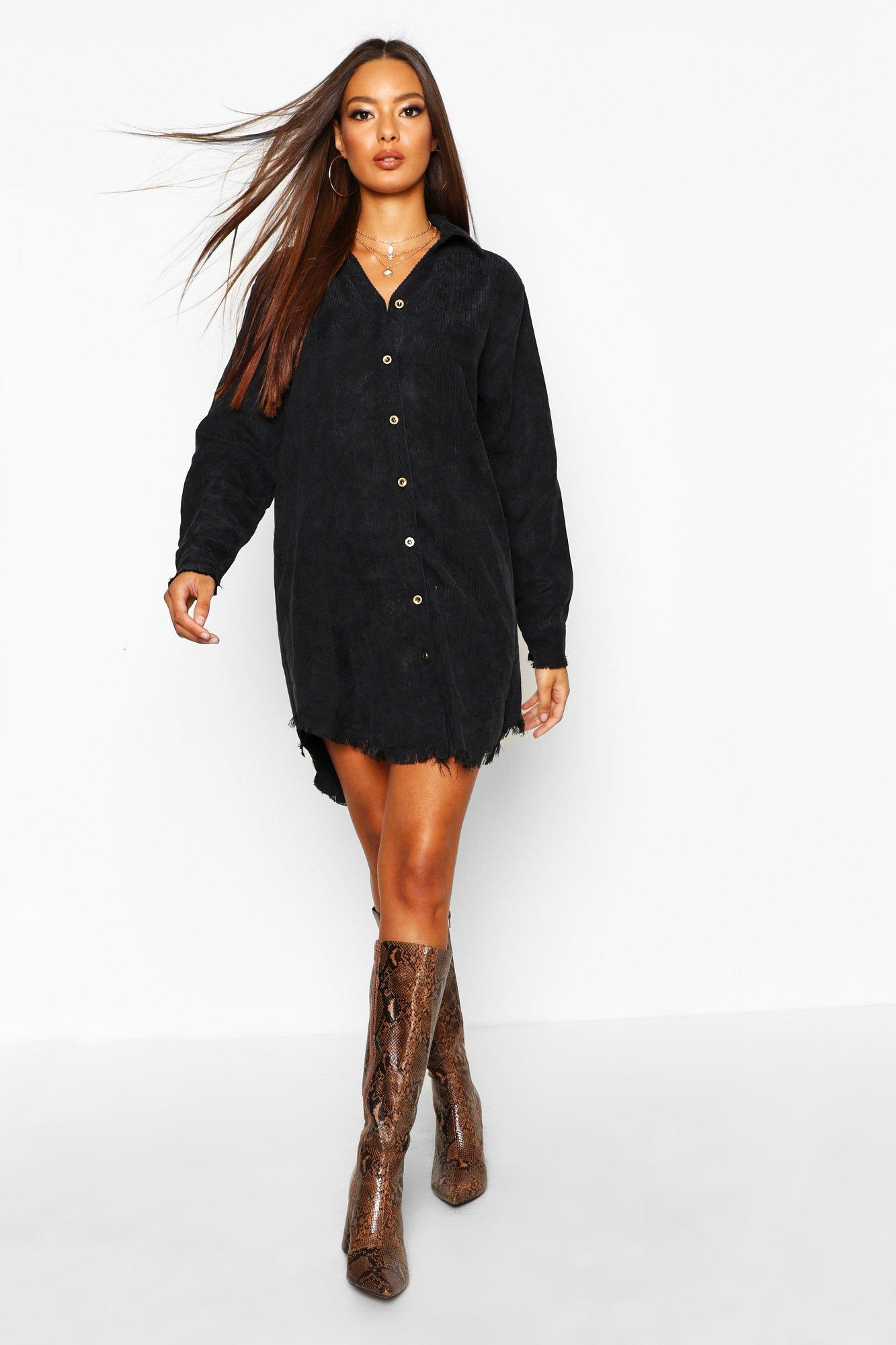 cord shirt dress