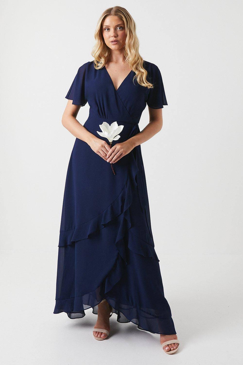 kimono sleeve bridesmaid dress Deep V-neck kimono sleeves twill satin long bridesmaid dress JiMiss Dresses