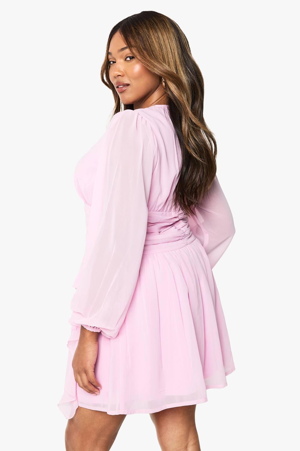 light pink long sleeve skater dress Skater Dresses | Mini Skater Dresses