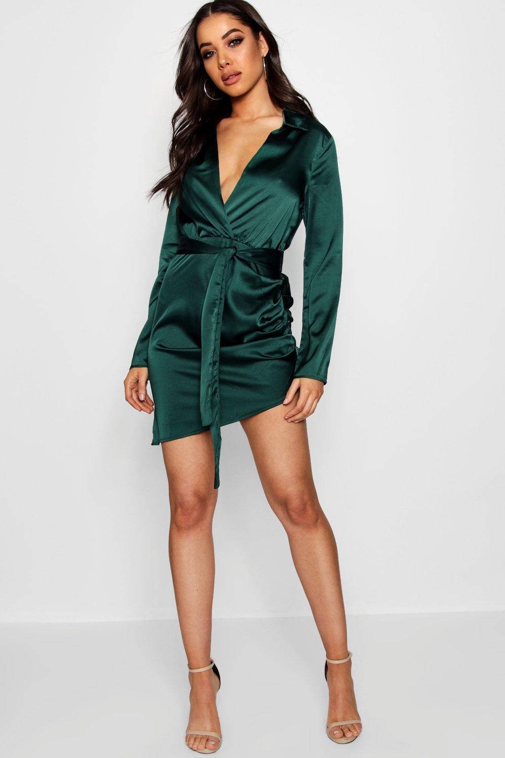 emerald wrap dress