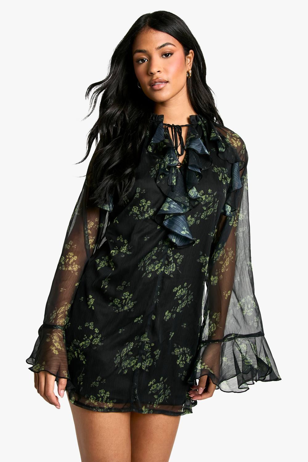Designer Black Chiffon Shift Dresses for Women - Up to 83% off | Lyst