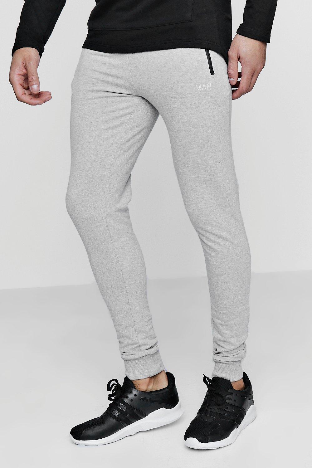 skinny fit grey joggers