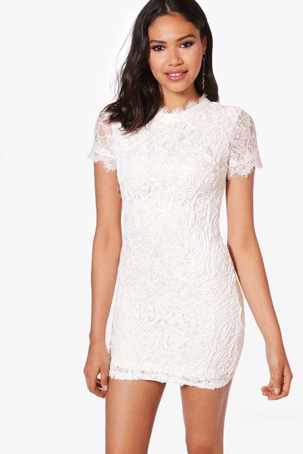 boutique eyelash lace bodycon dress