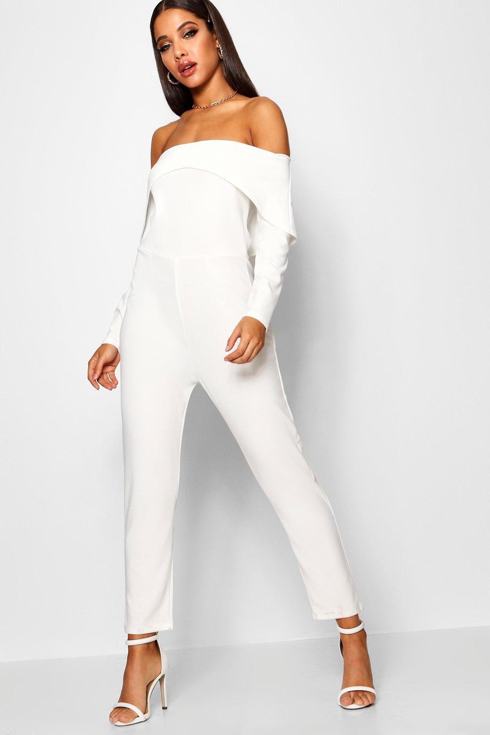skinny leg white jumpsuit