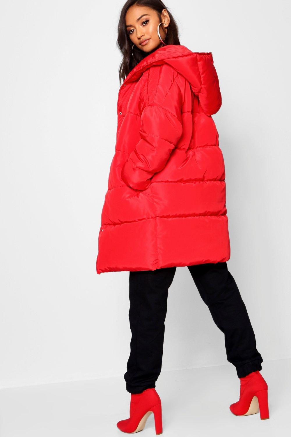Petite hooded dip back padded coat Outlet