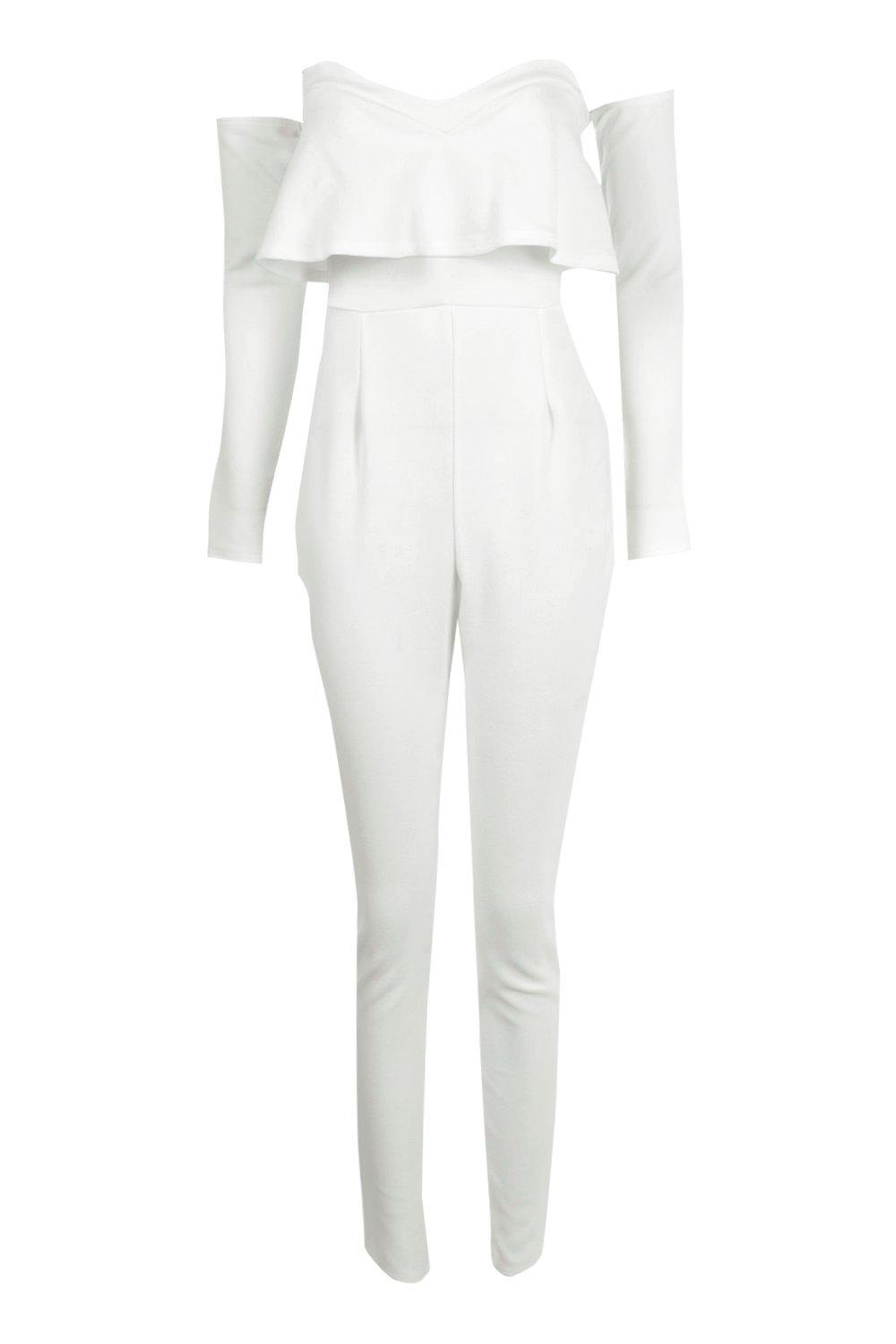 white skinny leg jumpsuit