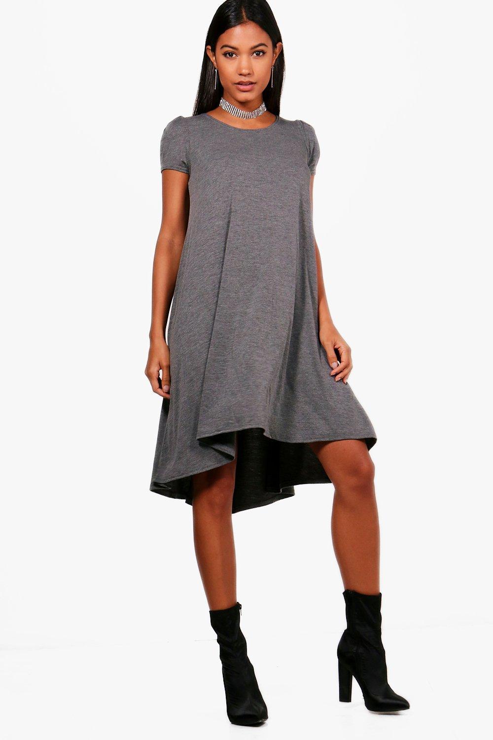 short sleeve jersey swing dress