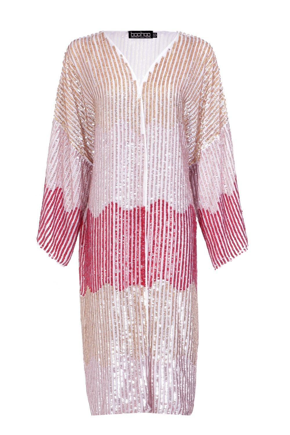 boohoo sequin kimono