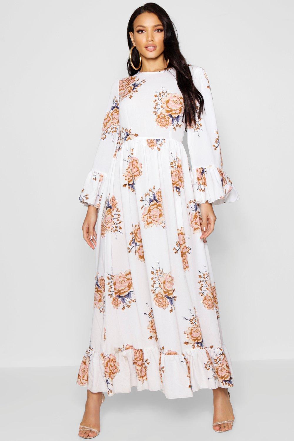 maxi dress with ruffle hem