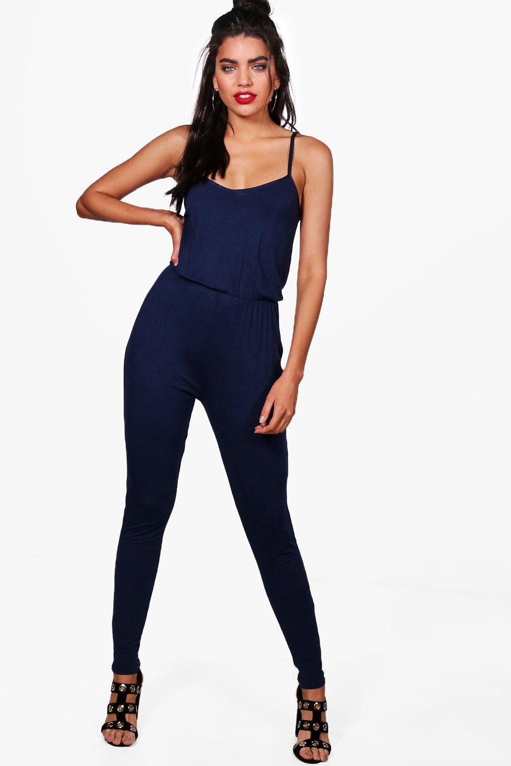 boohoo navy jumpsuit