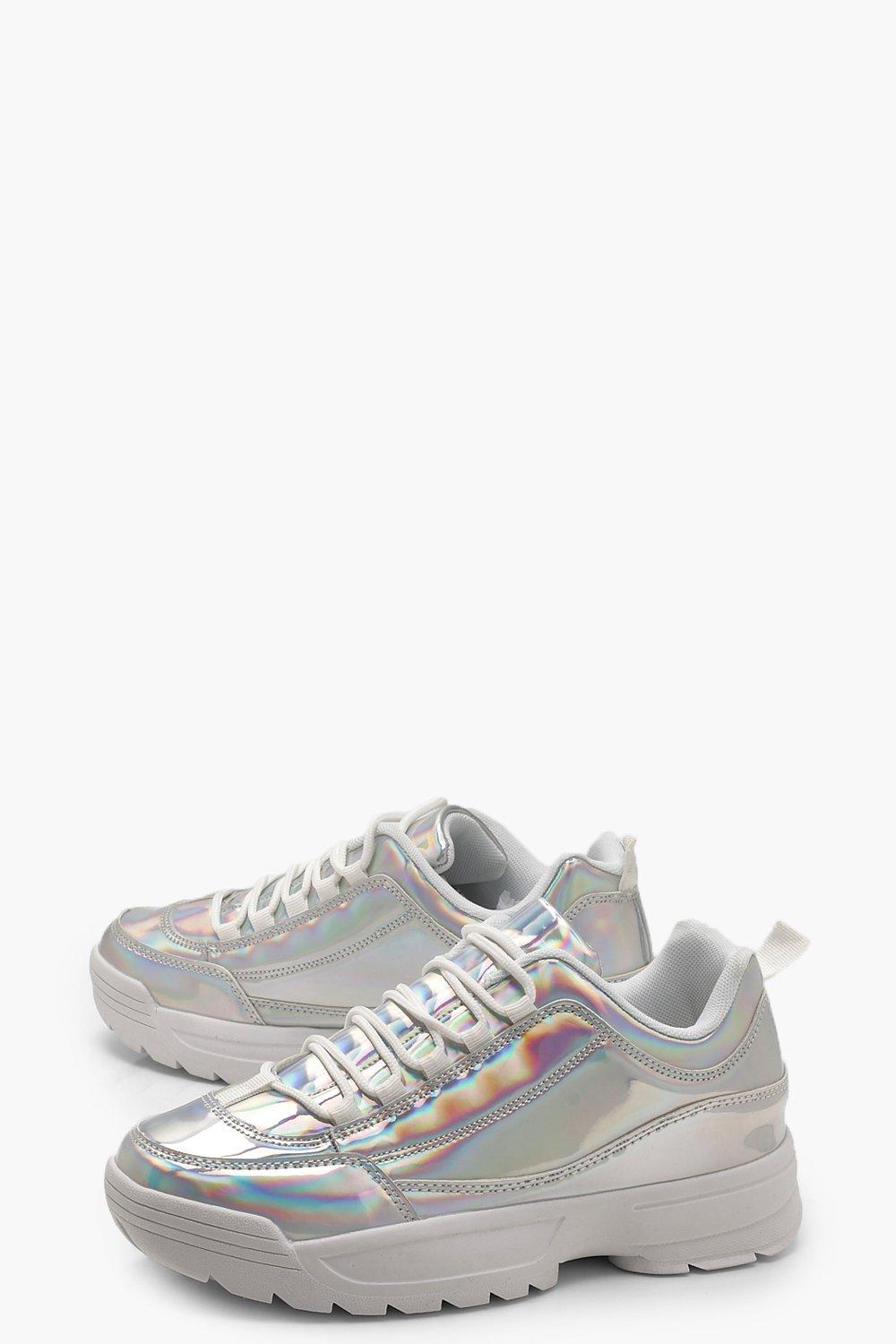 holographic chunky trainers