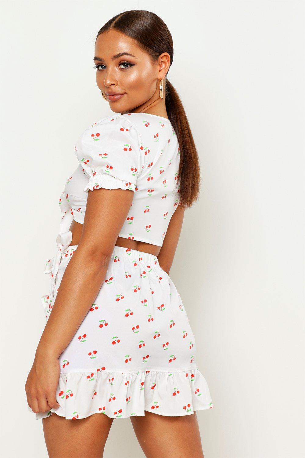 white wrap skirt boohoo