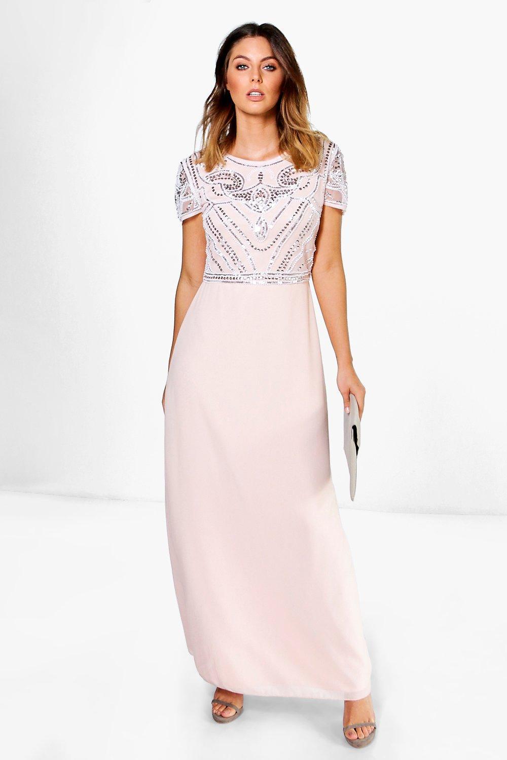 Boohoo Womens Boutique Sequin Embellished Maxi Bridesmaid