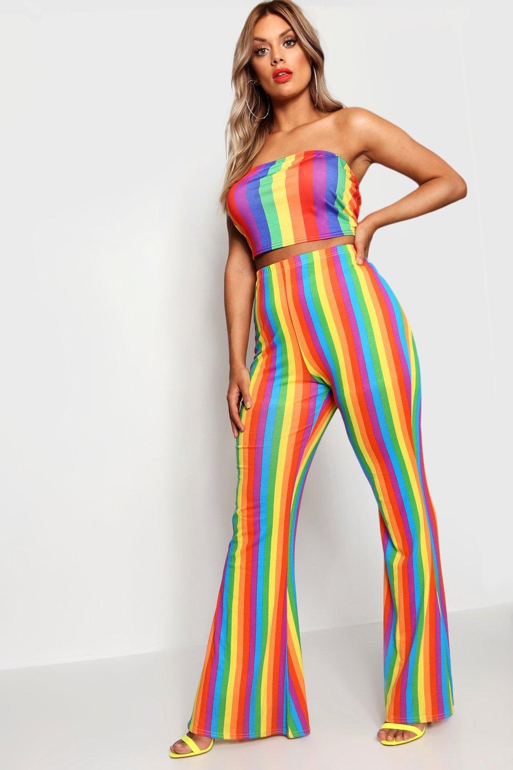 rainbow flare pants
