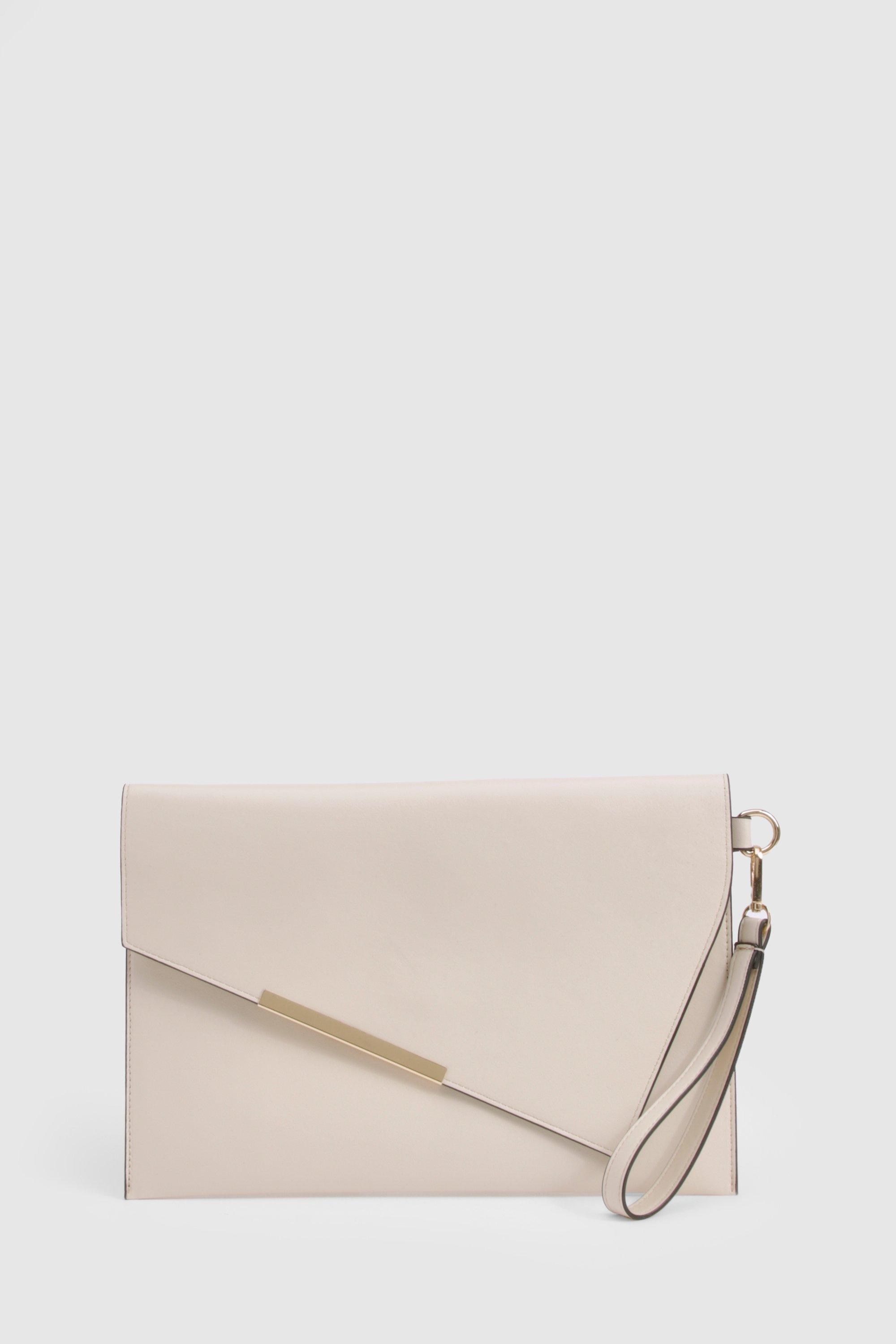 Foldover Clutch Cream Leather Clutch Bag Beige Suede Cream Suede