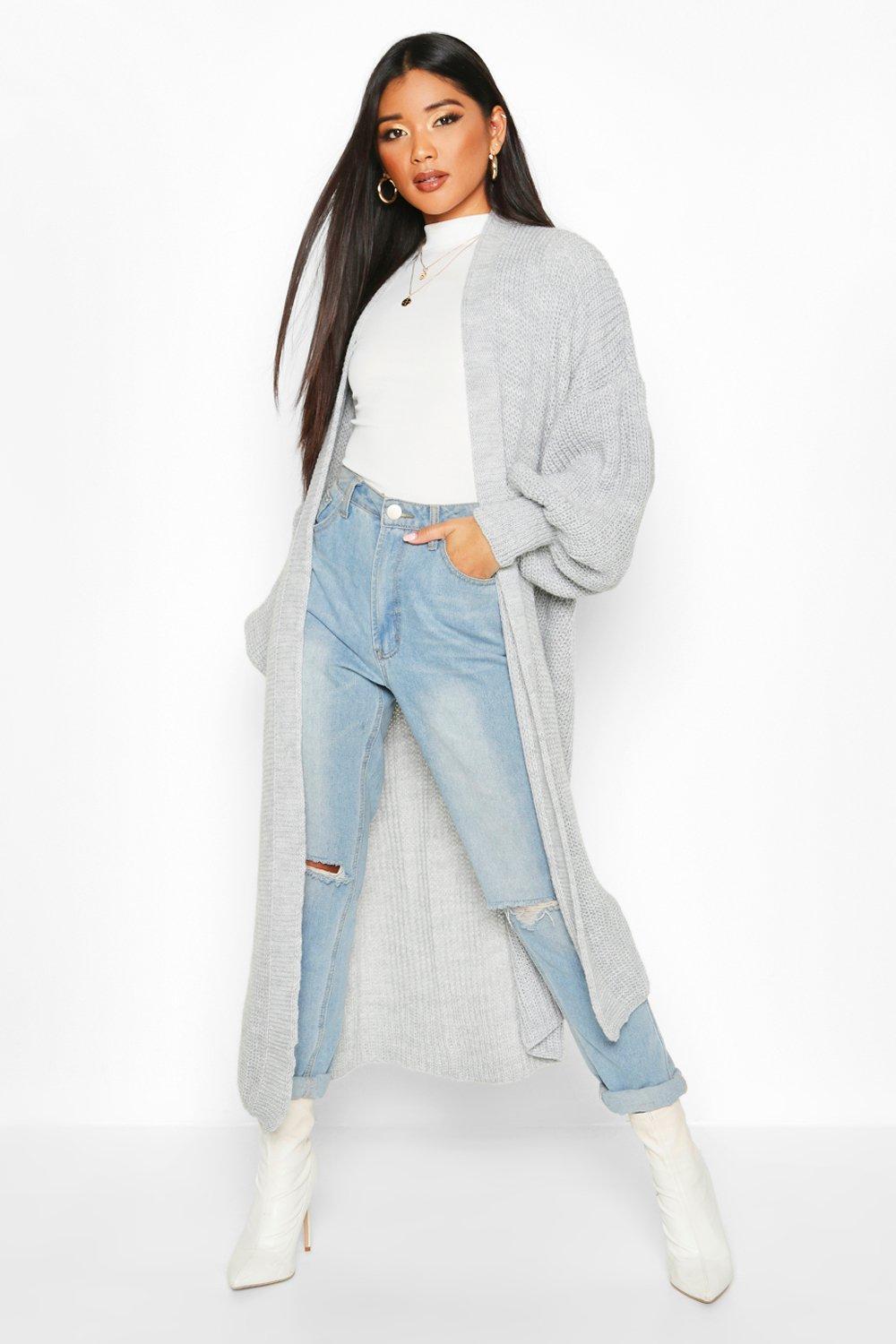 boohoo balloon sleeve cardigan