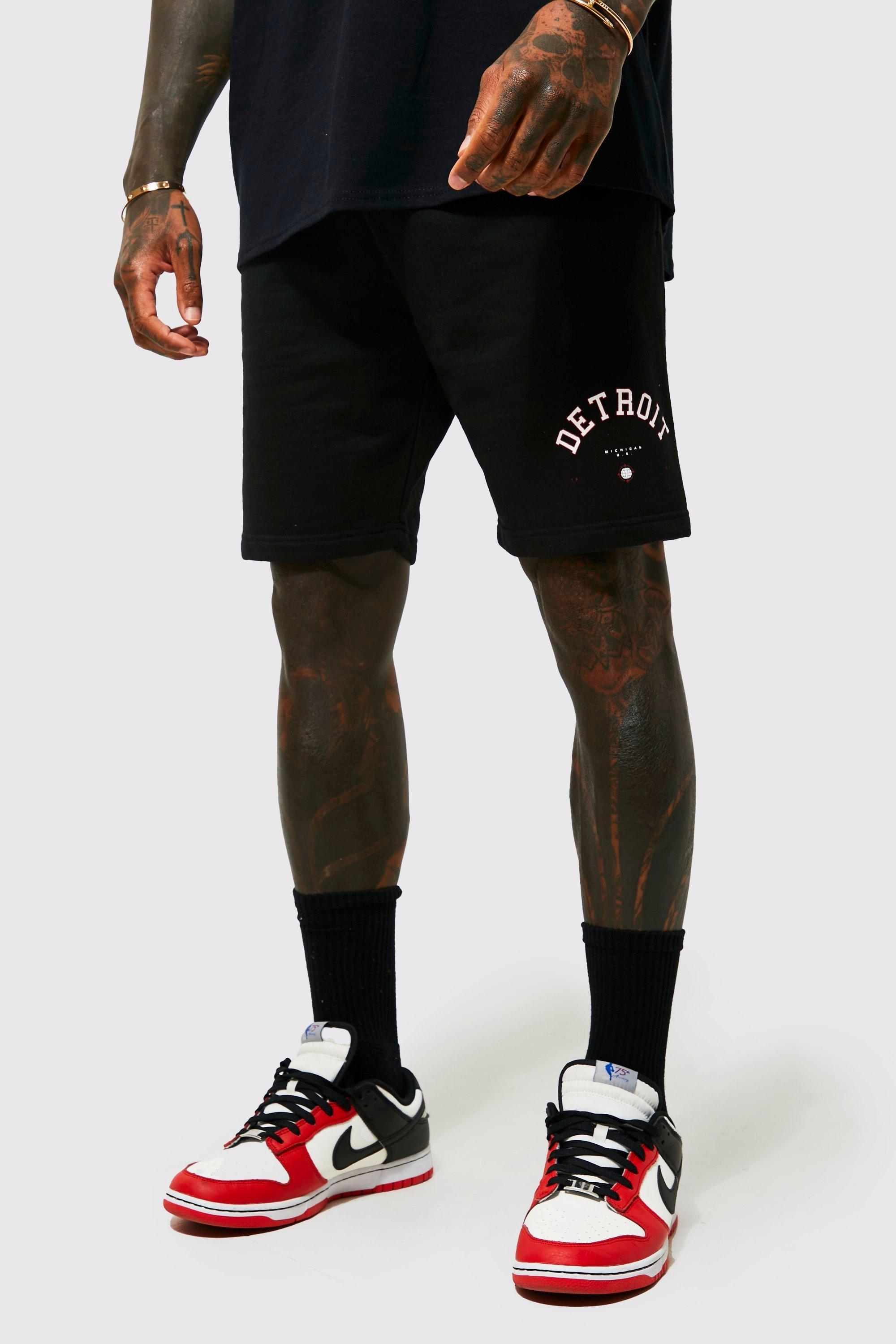 Pantalón Corto Cargo De Tela Jersey Básico BoohooMAN de Denim de color Negro para hombre Mujer Ropa de Shorts de Bermudas cargo 