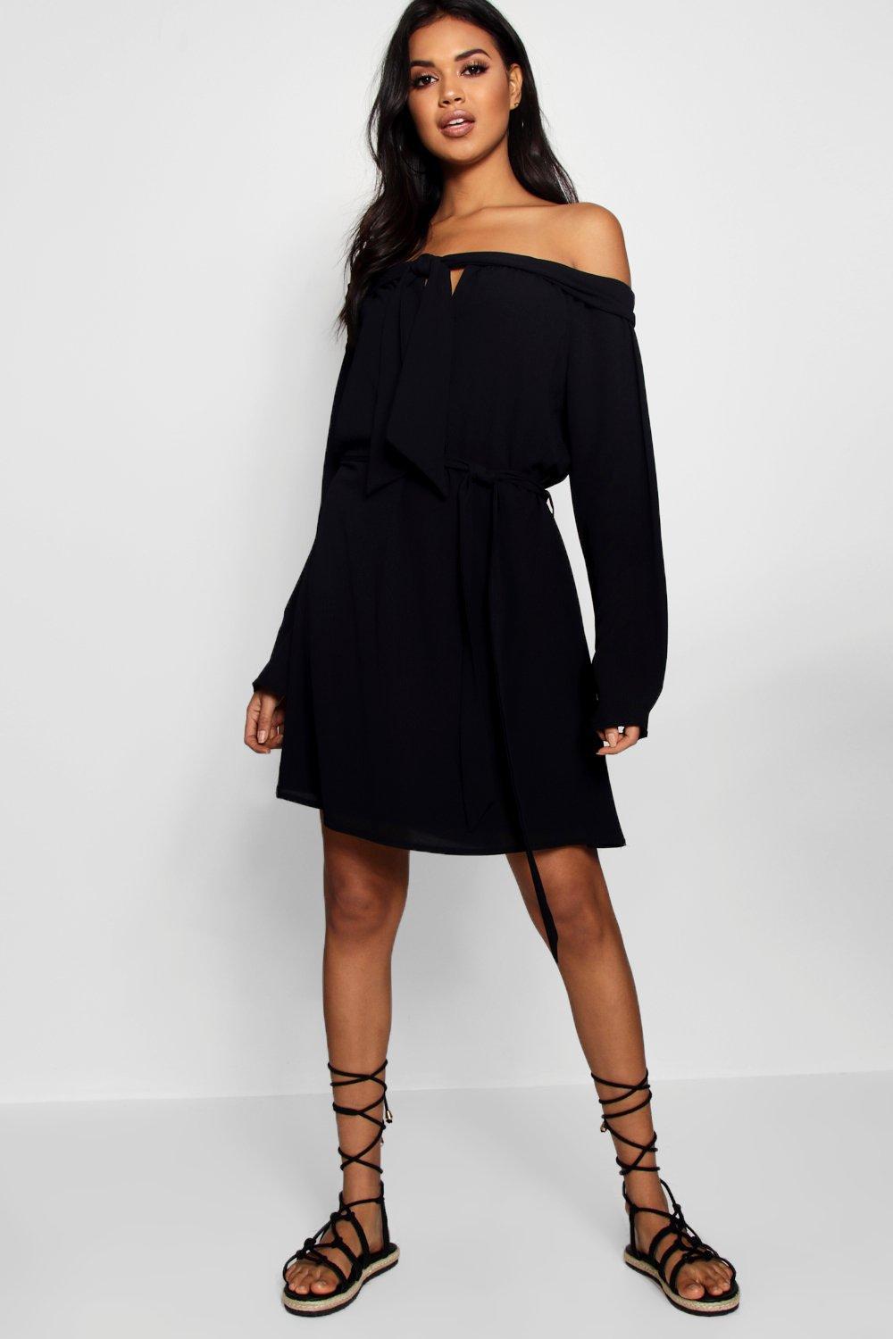 boohoo black shift dress
