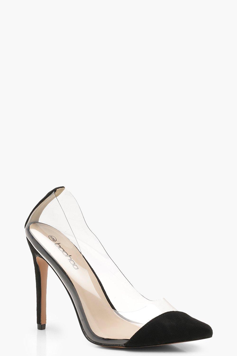 boohoo clear shoes