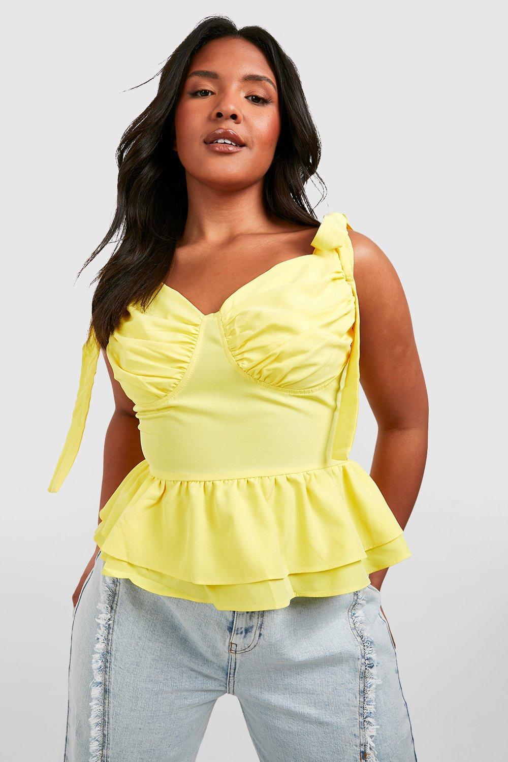 yellow peplum top